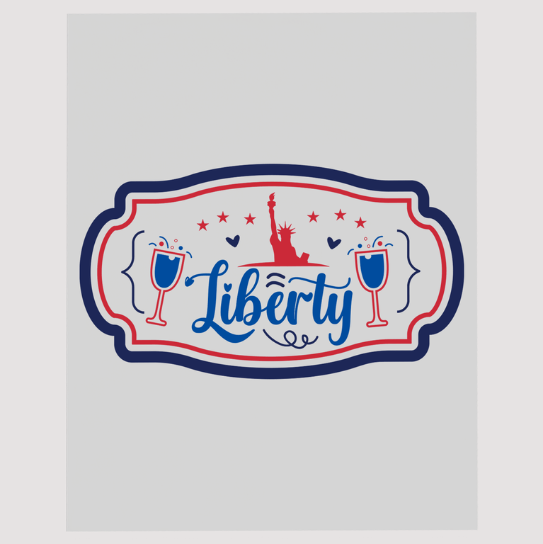 Statue of Liberty & Toasting Glasses DTF Transfer