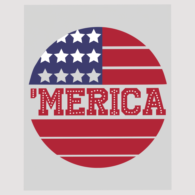 Merica American Flag Circular DTF Transfer