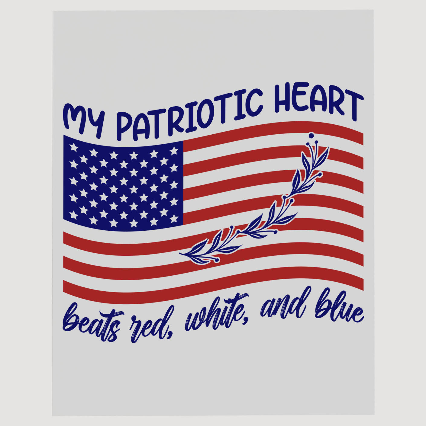 Patriotic Heart American Flag DTF Transfer