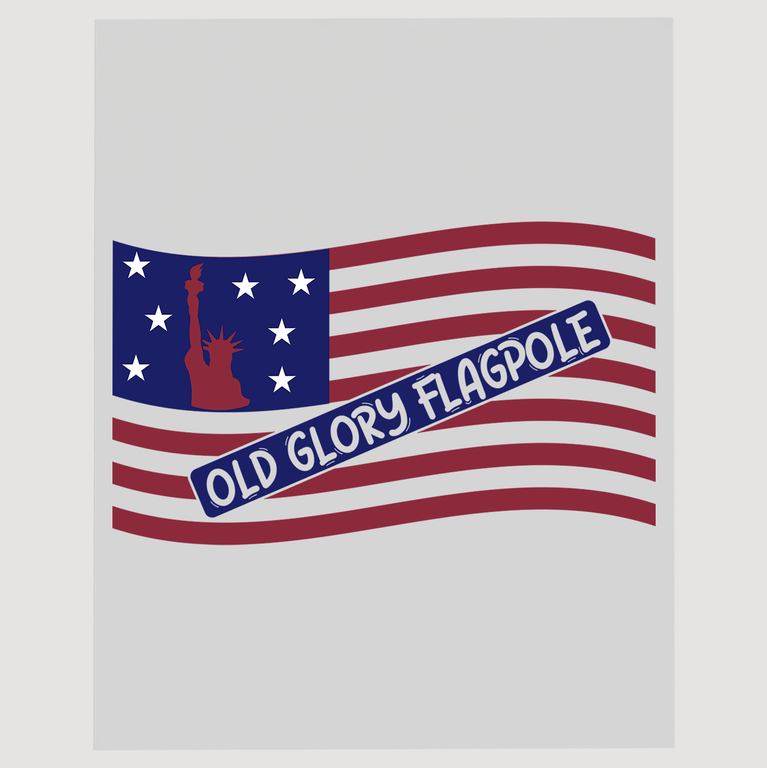 Old Glory Flagpole American Stripes DTF Transfer