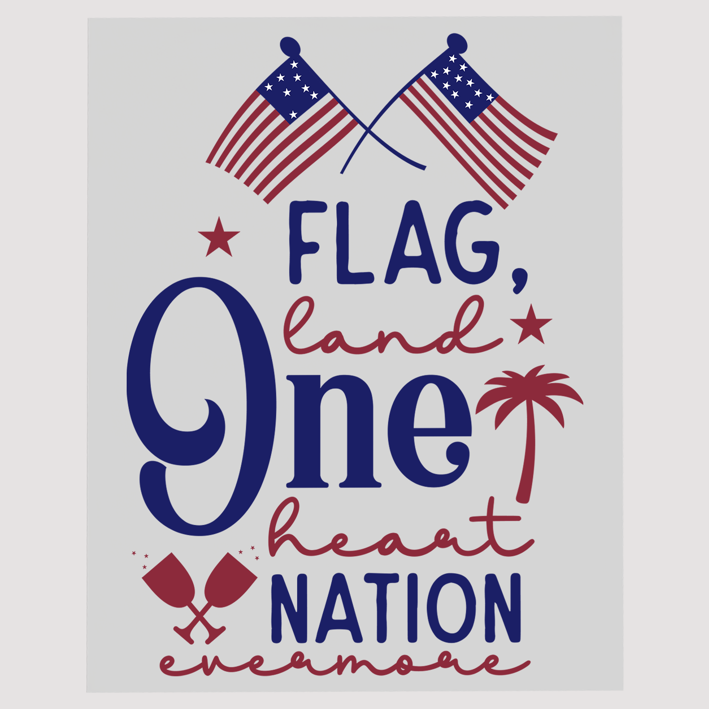 American Pride Flag and Nation DTF Transfer