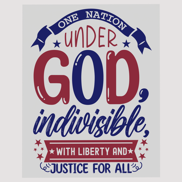 One Nation Under God Patriotic DTF Transfer