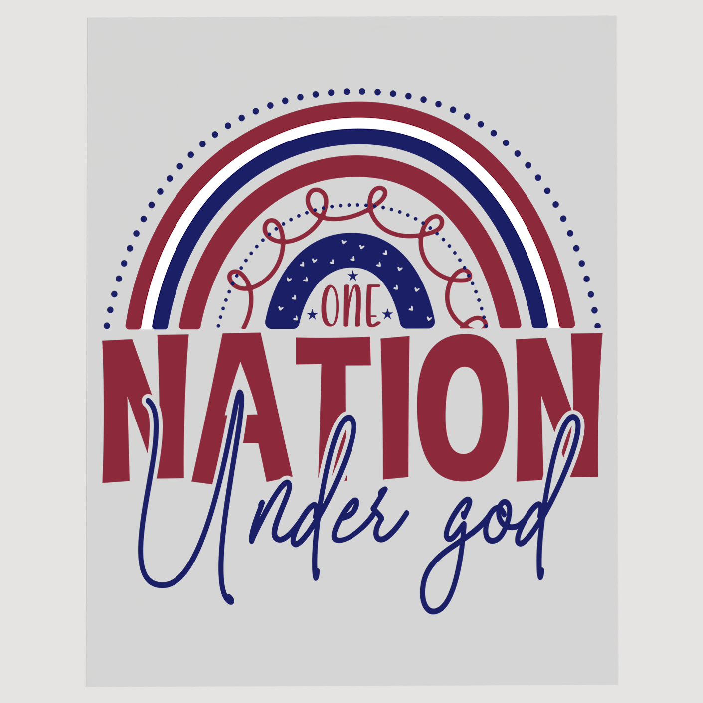 Arched One Nation Under God DTF Transfer