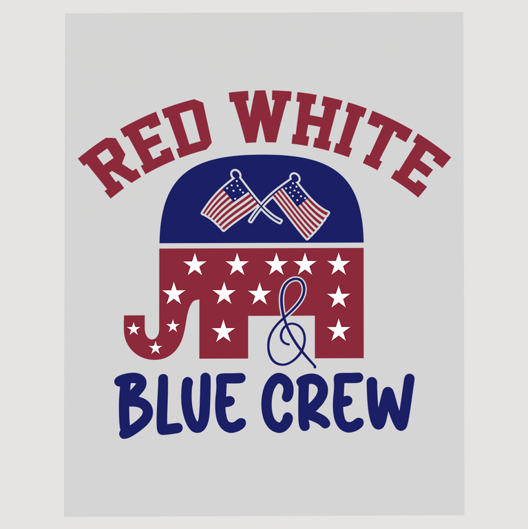 Red White & Blue Crew Ready To Press DTF Transfer