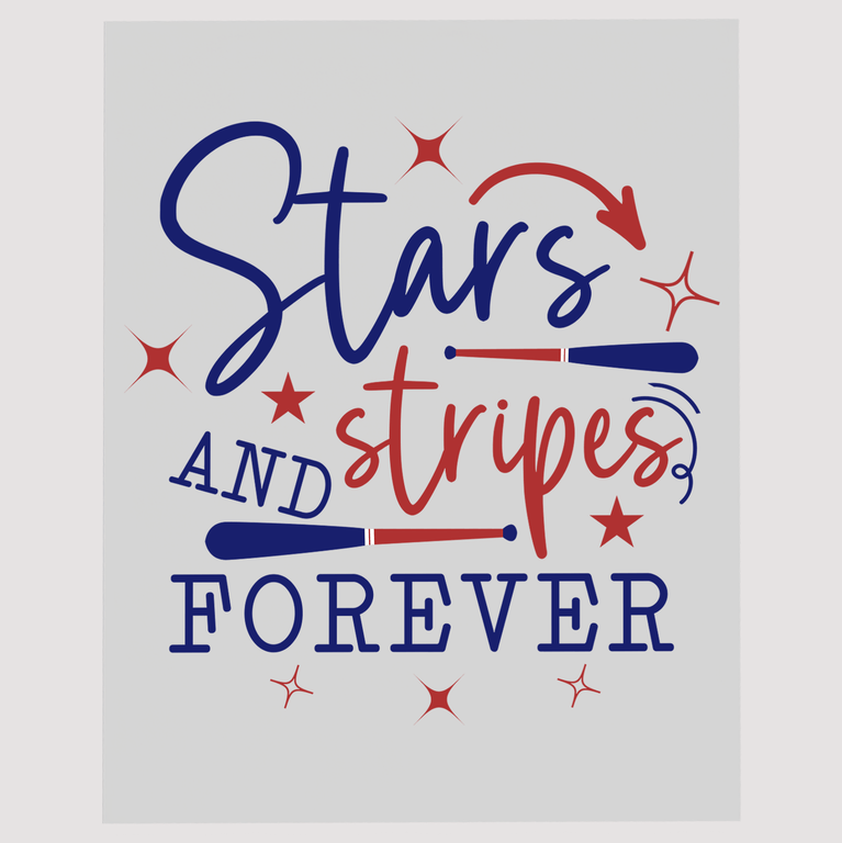 Stylish Stars stripes AND forever Ready To Press DTF Transfer