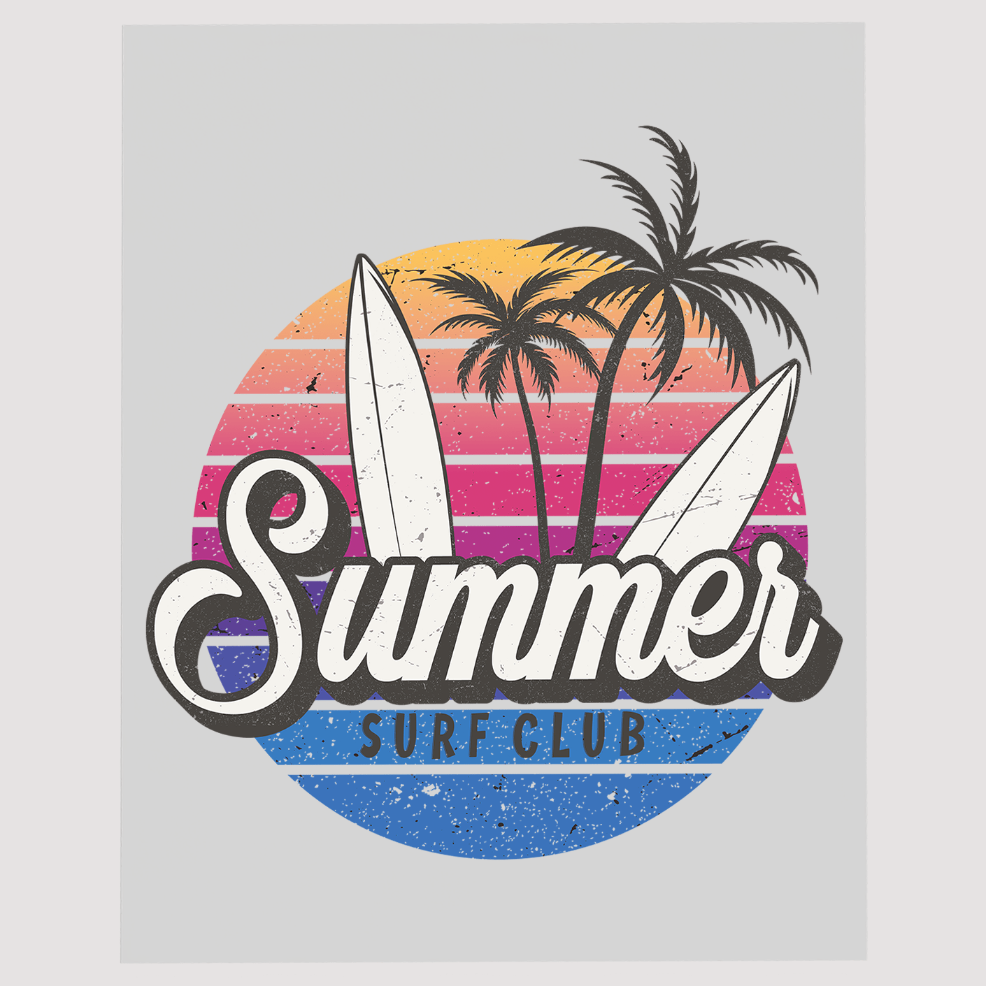 Surf's Up Summer Surf Club DTF Transfer