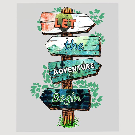 Directional Adventure Signpost DTF Transfer