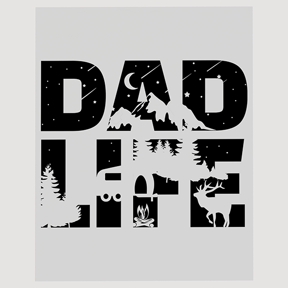 Dad Life Camping Themed DTF Transfer
