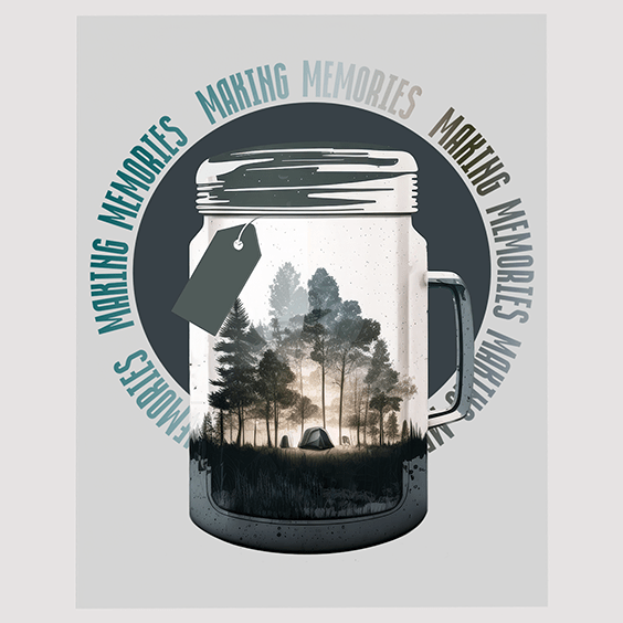 Making Memories Camping Jar DTF Transfer