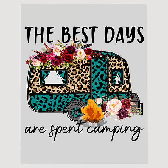 Floral Camper Delight - Vibrant DTF Transfer for Campers