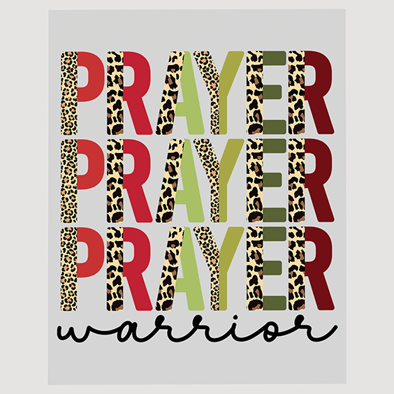 Leopard Print PRAYER WARRIOR DTF Transfer