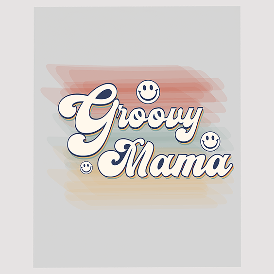 Groovy Mama Retro DTF Transfer - Smiley