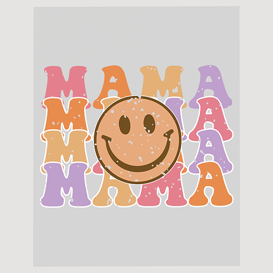 Smiley Face Mama Ready to Press DTF Transfer