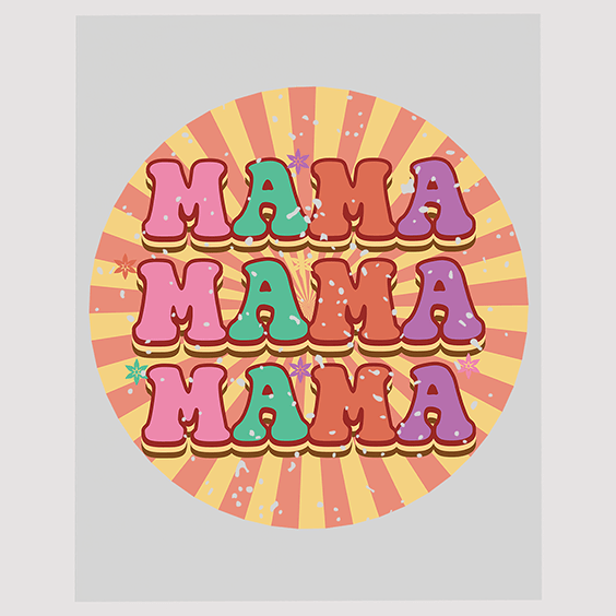 Sunset Stripes Mama Ready to Press DTF Transfer