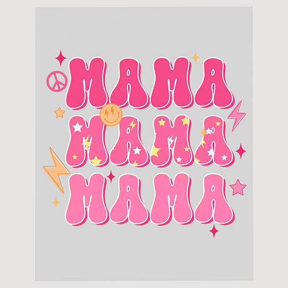 Pink Groovy Mama Ready to Press DTF Transfer