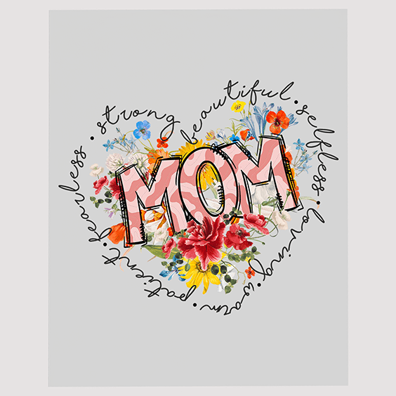 Leopard Floral Tough Mother Ready to Press DTF Transfer