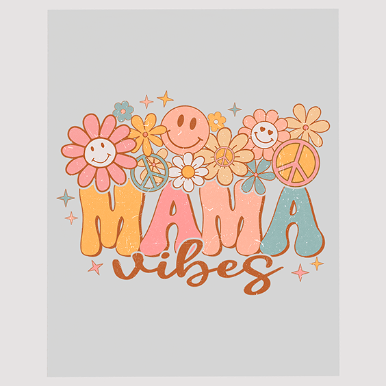Mama Good Vibes Peace DTF Transfer