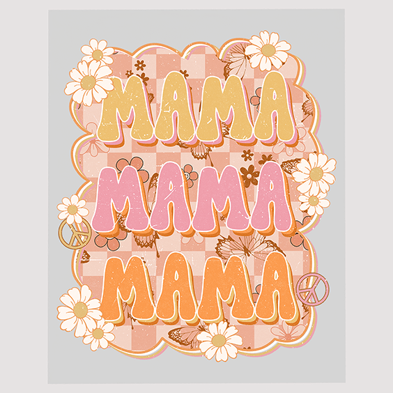 Retro Mama Text Ready To Press DTF Transfer