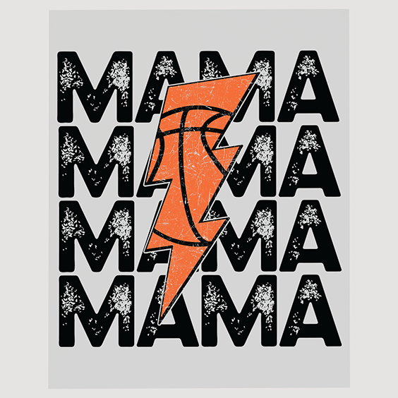 Basketball Mama Orange Lightning - Ready to Press DTF Transfers