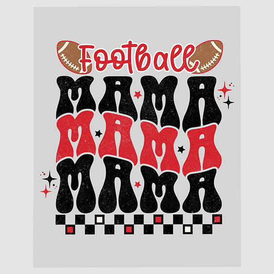 Red Football Mama Game Day - Ready to Press DTF Transfers