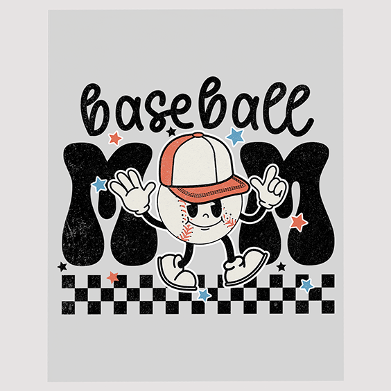 Baseball Cheerful Character - Ready to Press DTF Transfers