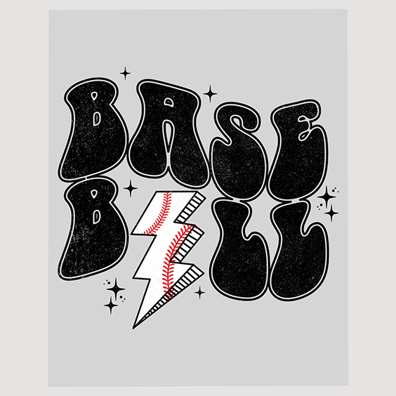 Retro Vibe Baseball Ready to Press DTF Transfer