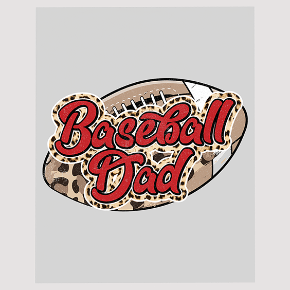 Leopard Texture Baseball Dad DTF Heat Transfer