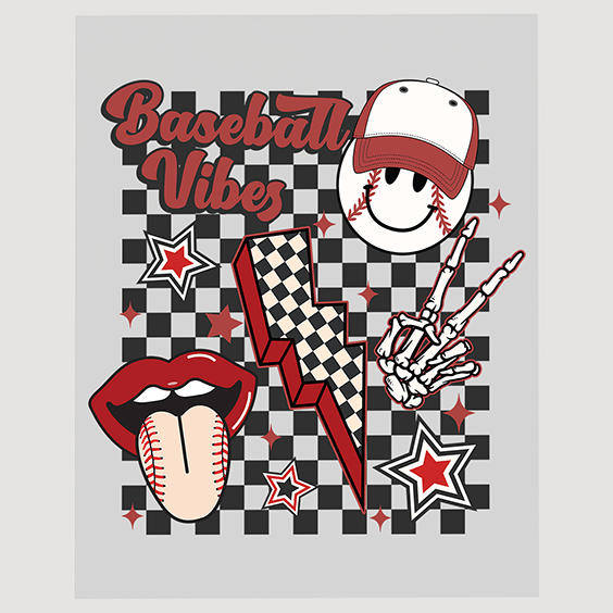 Casual Baseball Vibes DTF Transfer