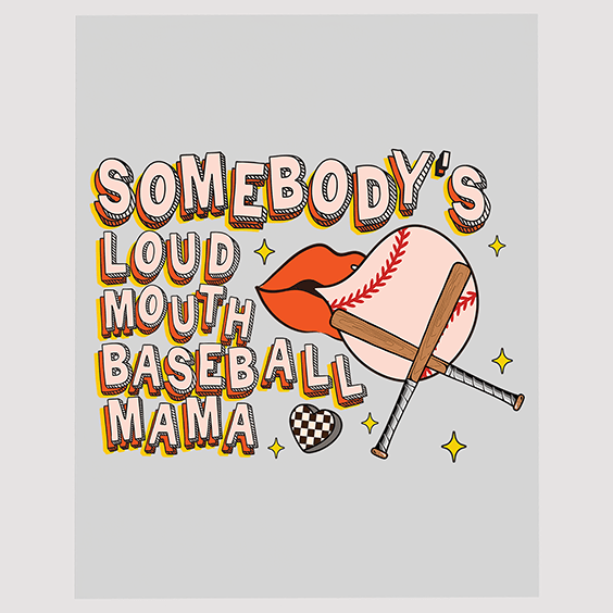 Bold Baseball Mama DTF Transfer