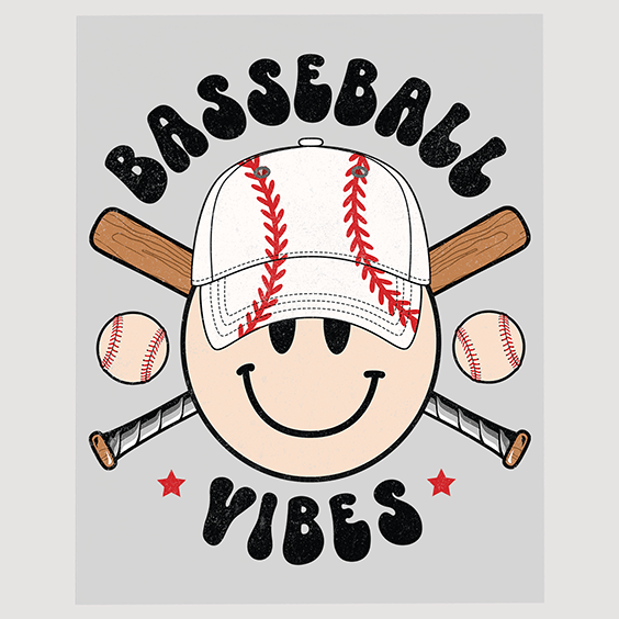 Cheerful Baseball Vibes DTF Transfer