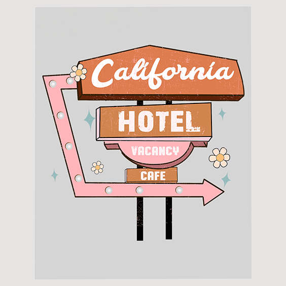 California Hotel - Vintage Sign DTF Transfer