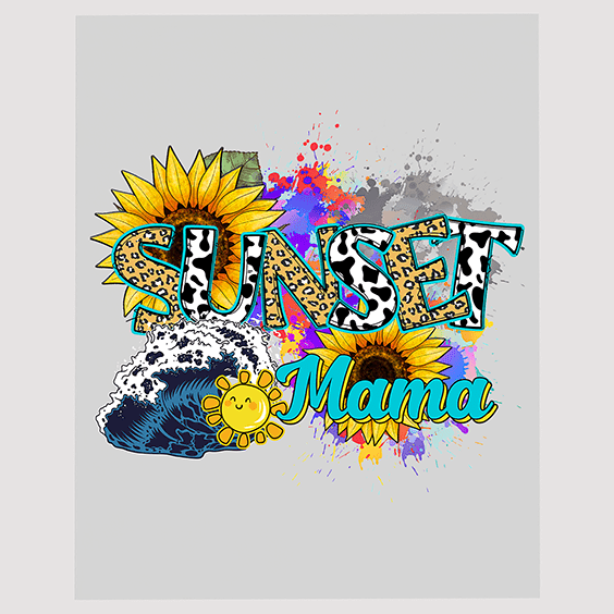 Vivid Sunset Mama Ready to Press DTF Transfer