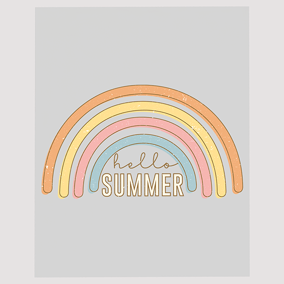 Hello Summer Rainbow Ready to Press DTF Transfer