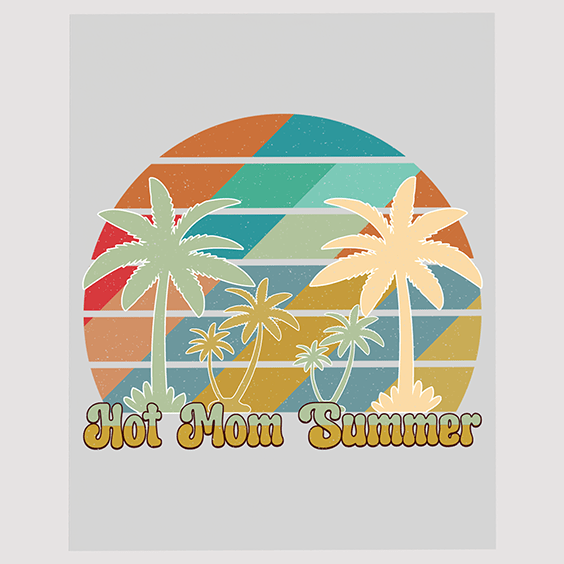 Pastel Sunset Stripes Hot Mom Summer DTF Transfer