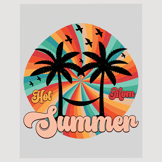 Sunburst Beach Hot Mom Summer DTF Transfer