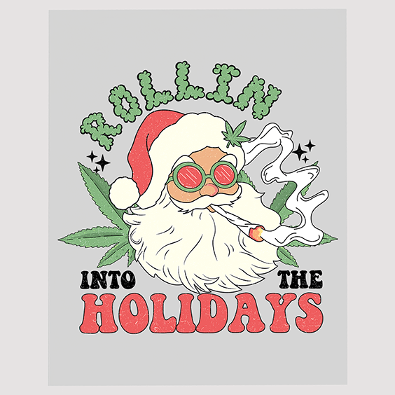 Rollin' Into the Holidays Santa Ready To Press DTF Transfer