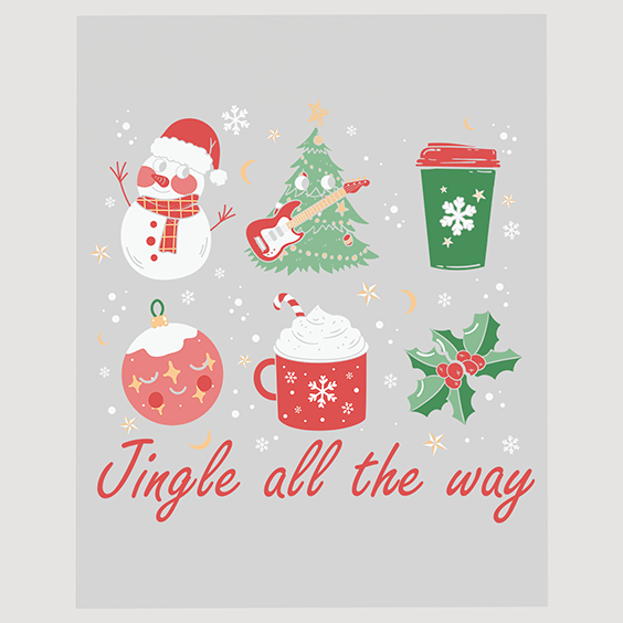 Jingle All The Way Christmas Ready to Press DTF Transfer