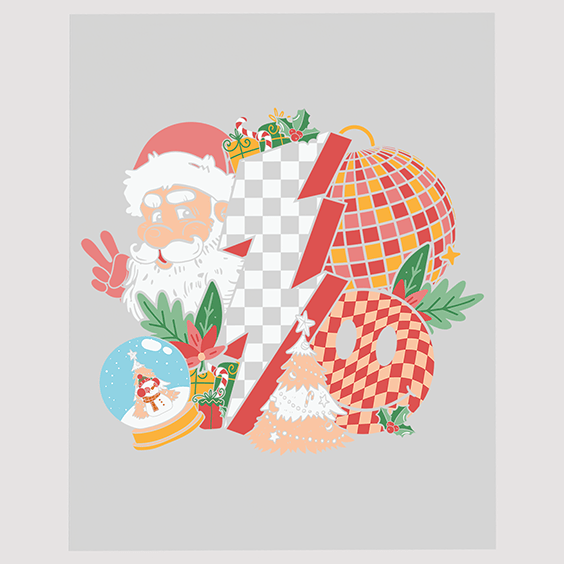 Retro Santa Claus Christmas Ready to Press DTF Transfer