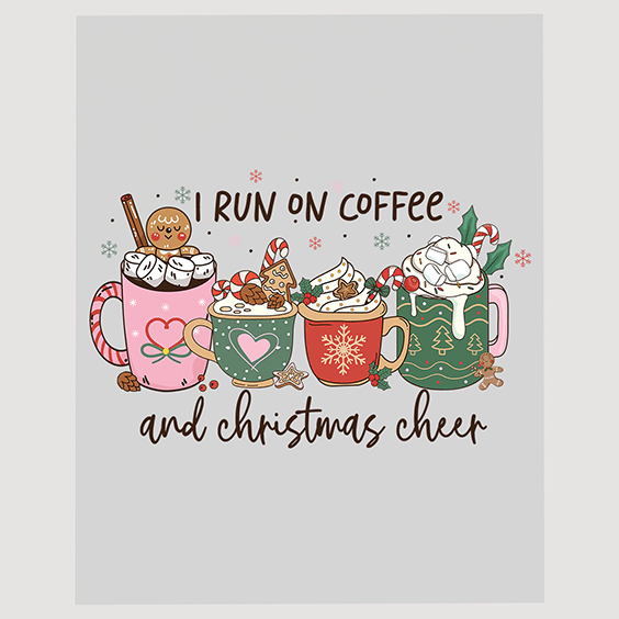 Christmas Coffee Mugs DTF Transfer for Holiday Apparel