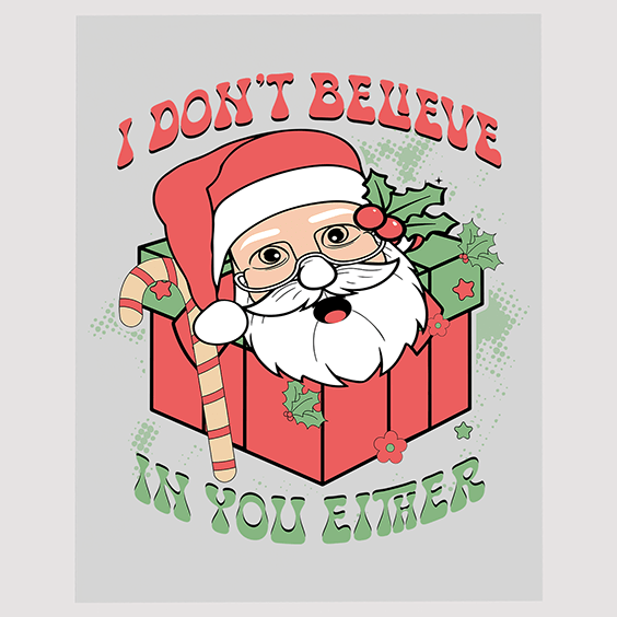 Sassy Santa Claus Box DTF Transfer - Christmas Sarcasm