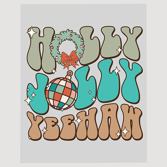 Holiday Western Yeehaw DTF Transfer - Christmas Country Vibes