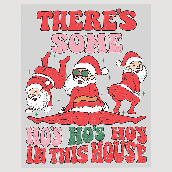 Sassy Santa Trio DTF Transfer - Festive Holiday Humor