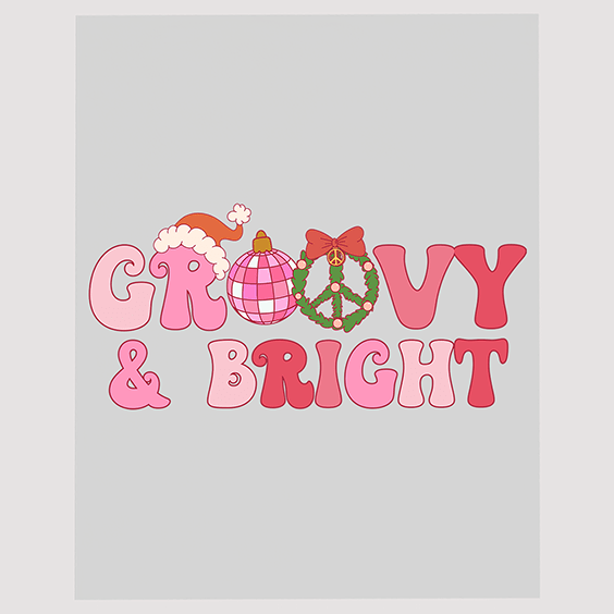 Groovy & Bright Christmas DTF Transfer - Hip Holiday Vibe