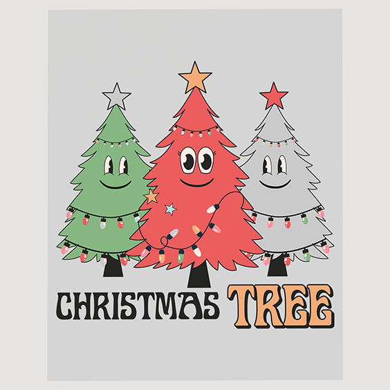Cheery Christmas Trees DTF Transfer