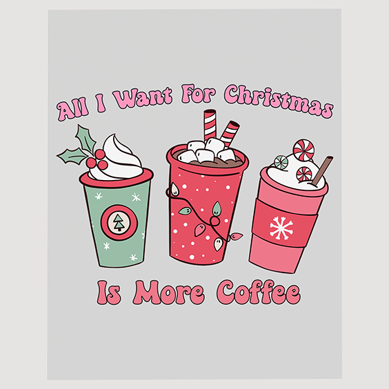 Christmas Coffee Lover Ready to Press DTF Transfer