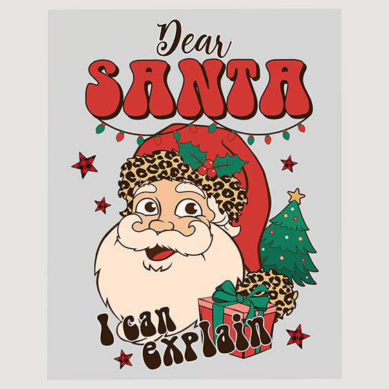 Santa's Cheeky Confession Ready to Press DTF Transfer
