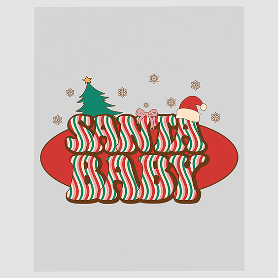 Candy Cane Christmas Surprise Ready to Press DTF Transfer