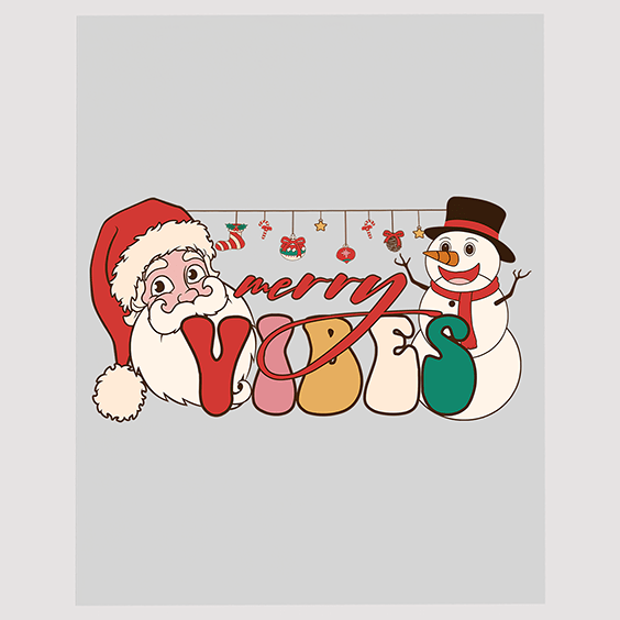 Santa and Snowman Merry Christmas Ready to Press  DTF Transfer