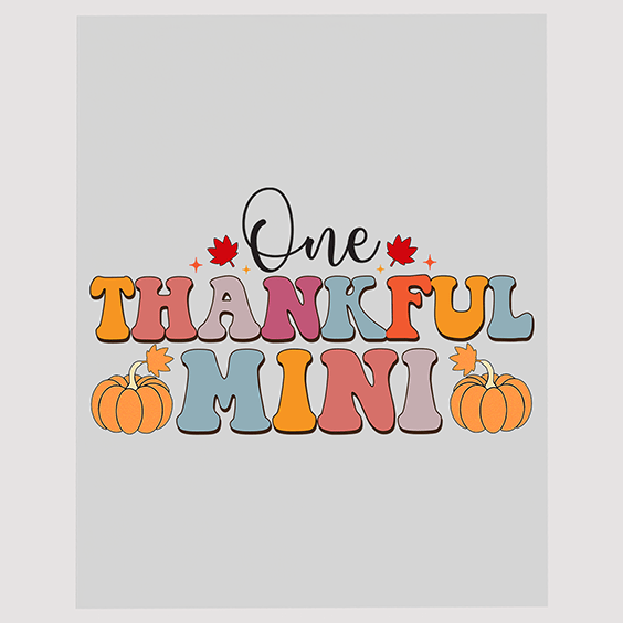 Gratitude & Joy DTF Transfer - 'One Thankful Mini' Fall Design