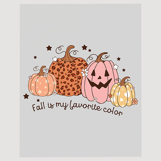 Charming Fall is My Favorite Color Pumpkin Ready to Press DTF Transfer